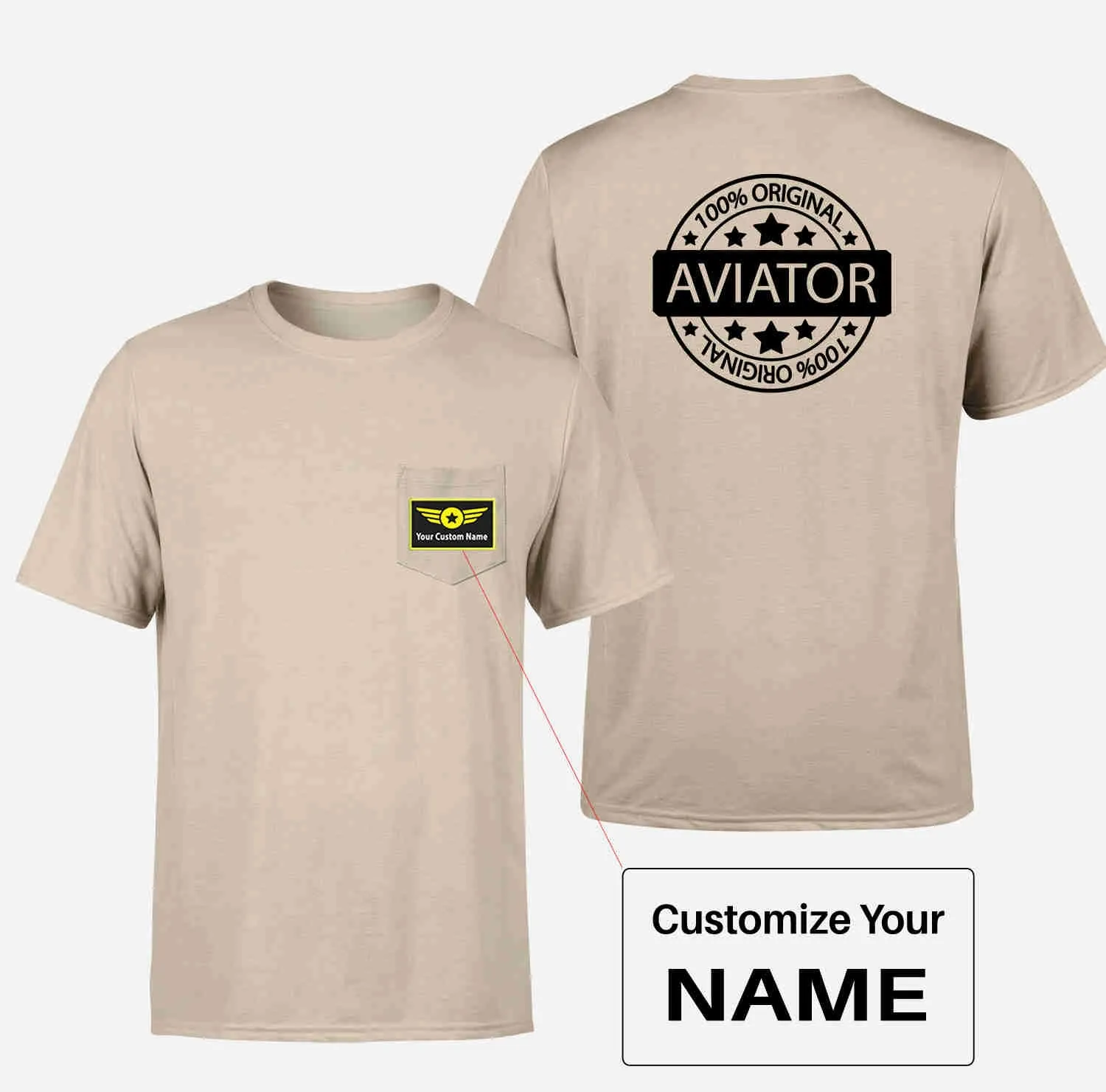 100 Original Aviator Designed Pocket T-Shirts