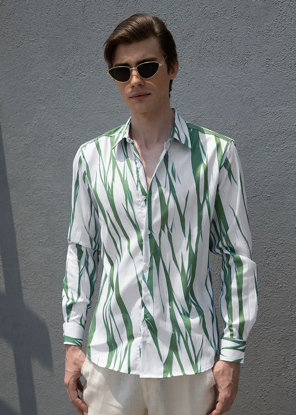 Abstract Light Green Shirt