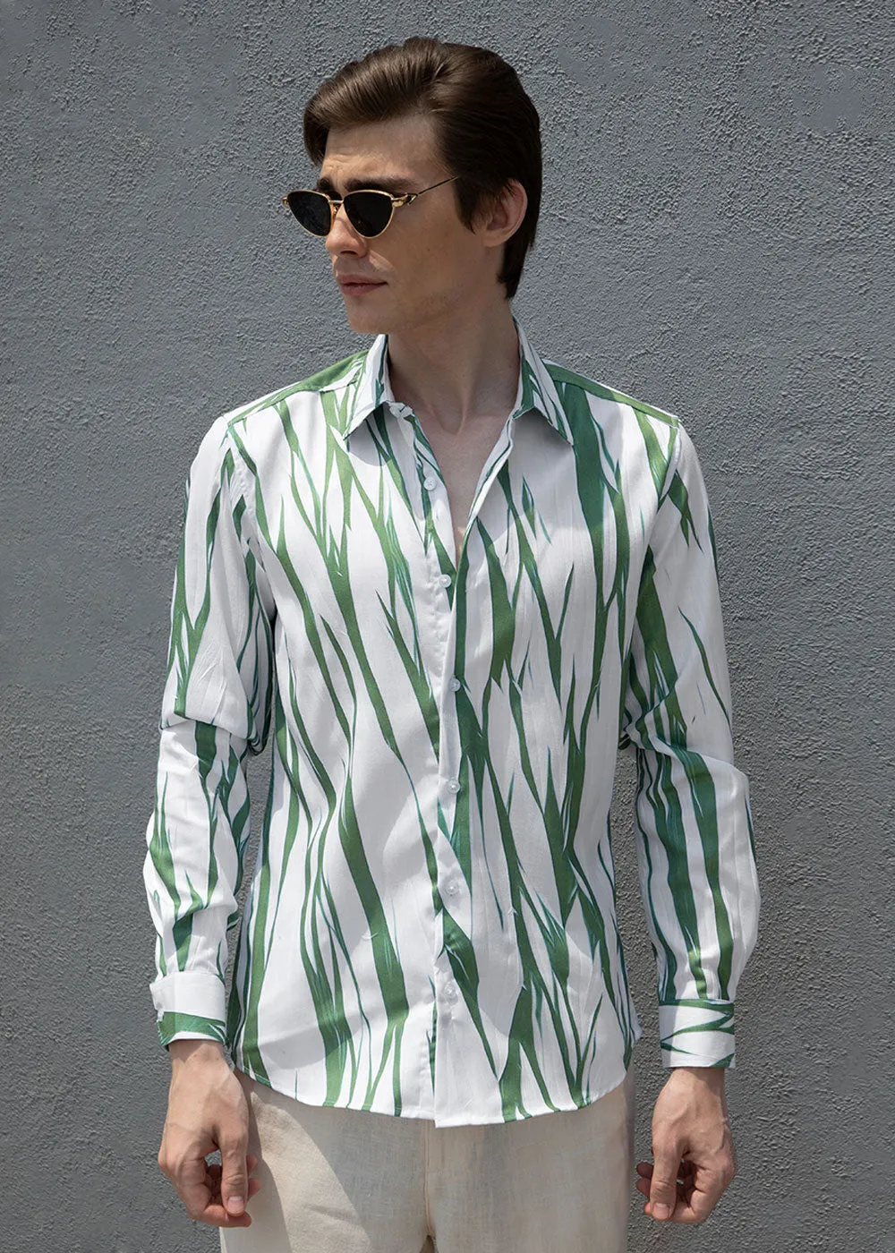 Abstract Light Green Shirt