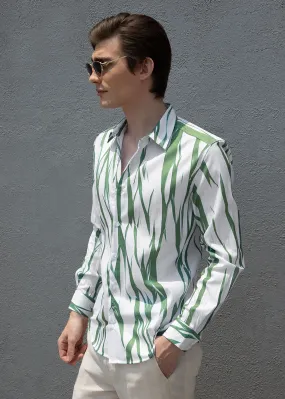 Abstract Light Green Shirt