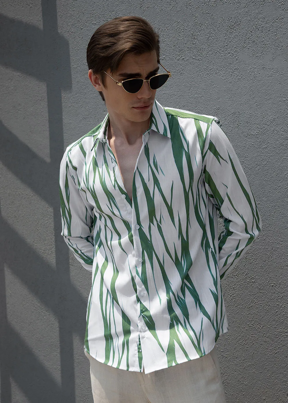 Abstract Light Green Shirt