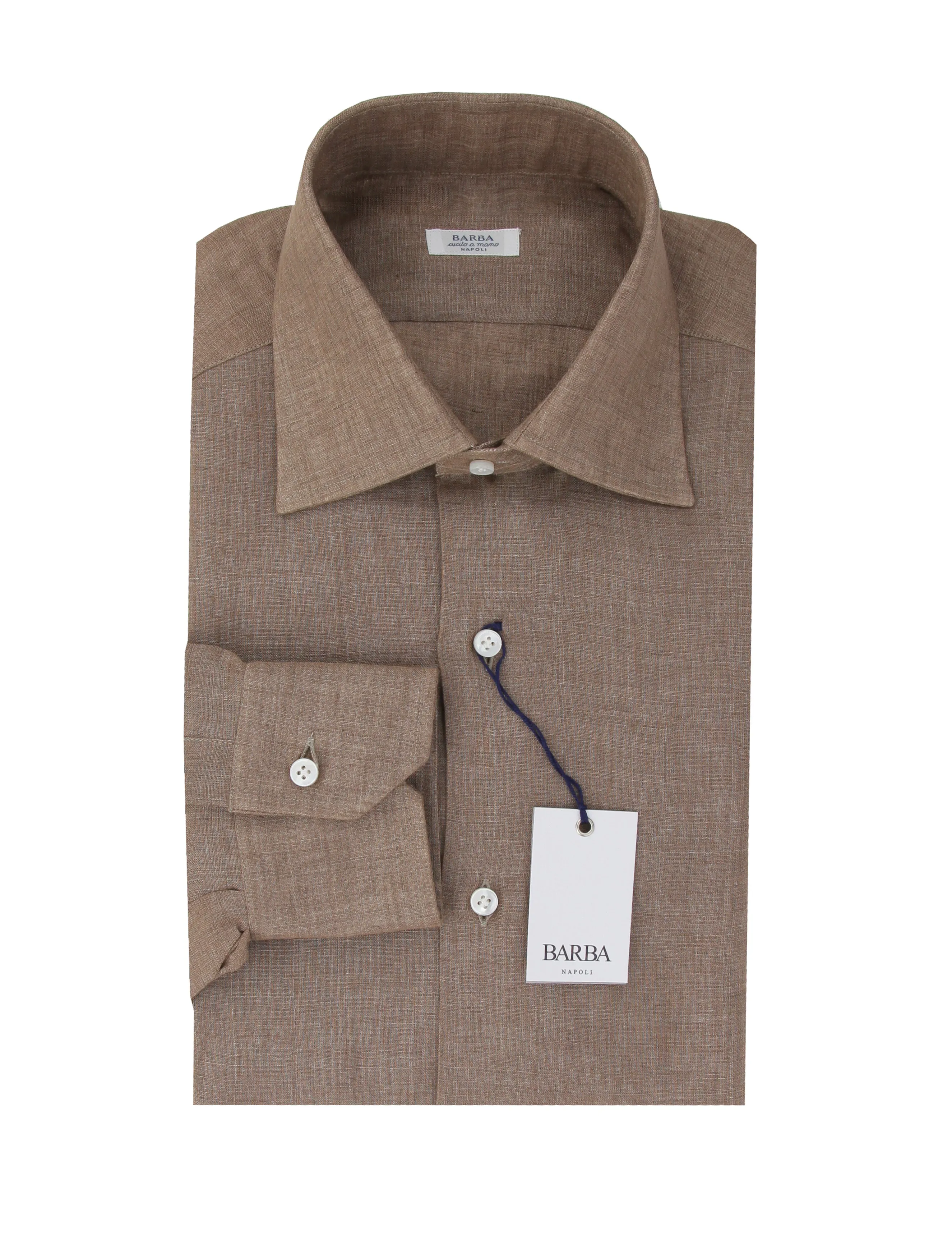 Barba Napoli Light Brown Shirt - Slim