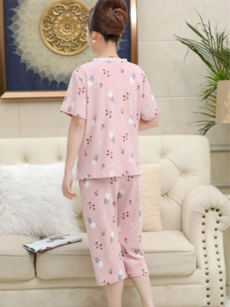 Beach party Summer Sleepwear Short Pajamas Suit