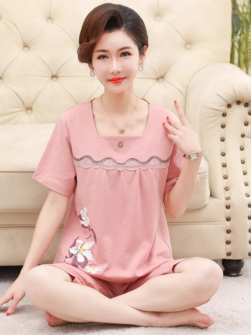 Beach party Summer Sleepwear Short Pajamas Suit