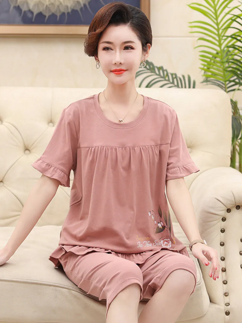 Beach party Summer Sleepwear Short Pajamas Suit