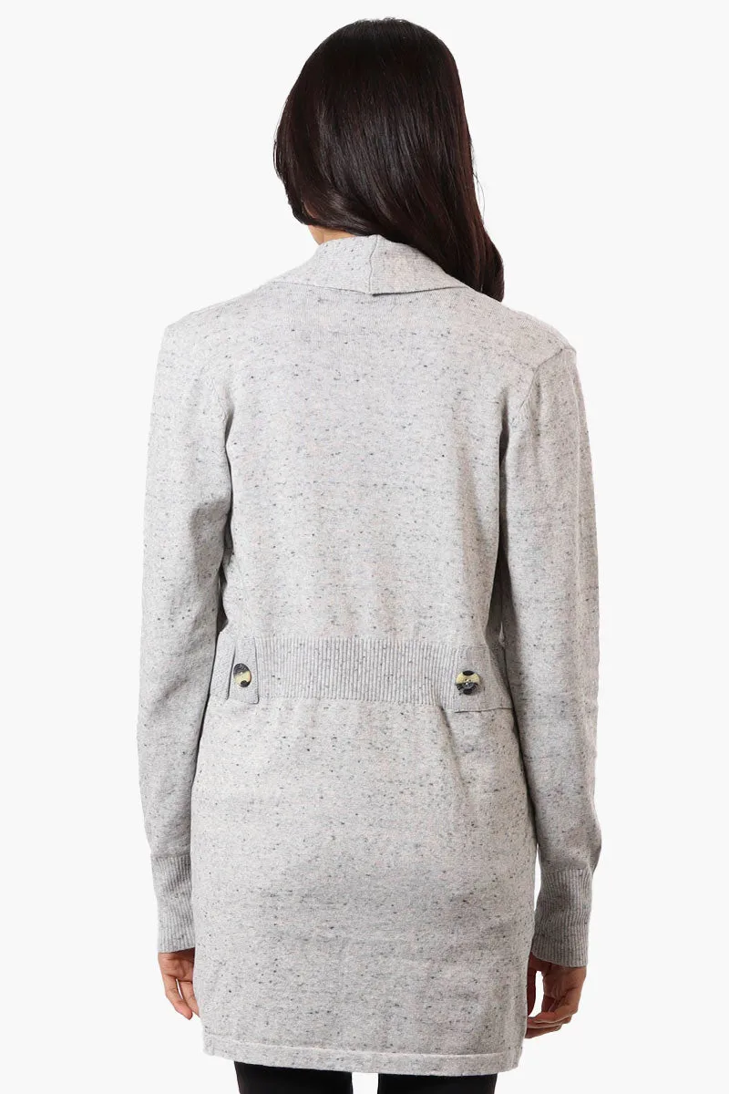 Beechers Brook Ribbed Open Cardigan - Grey