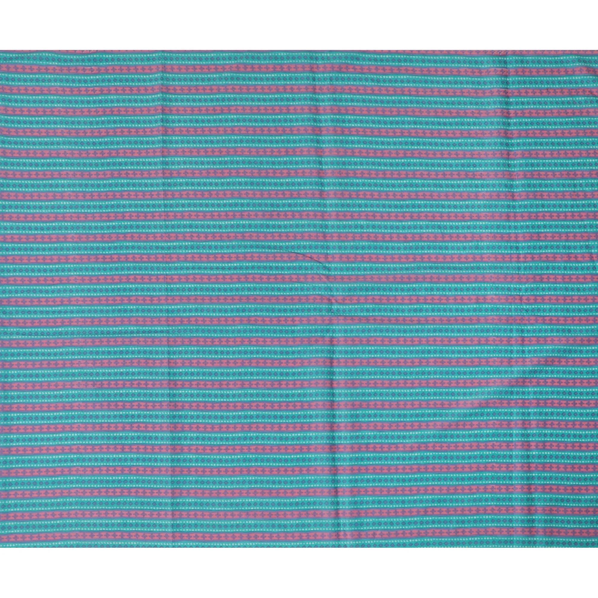 Cotton Lawn Fabric, 110 cm Width, Teal and Pink Geometric Design-D19970