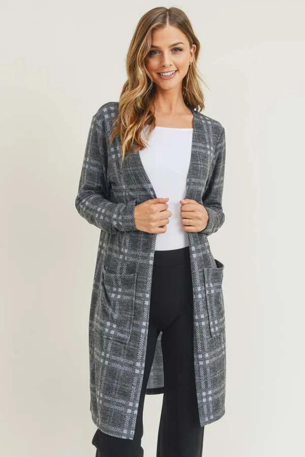 Crosshatch Plaid Cardigan