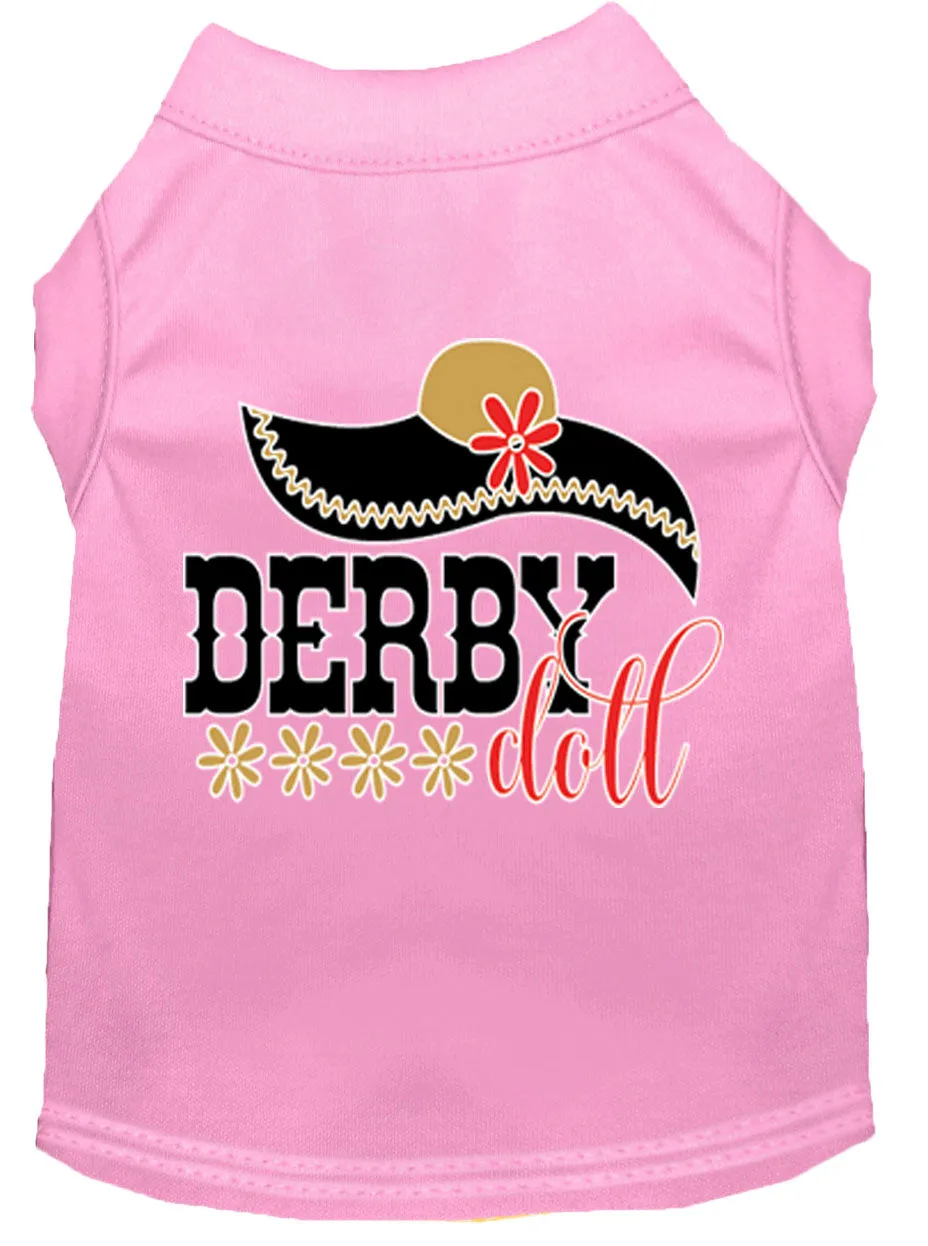 Derby Doll Screen Print Dog Shirt Light Pink Xxxl