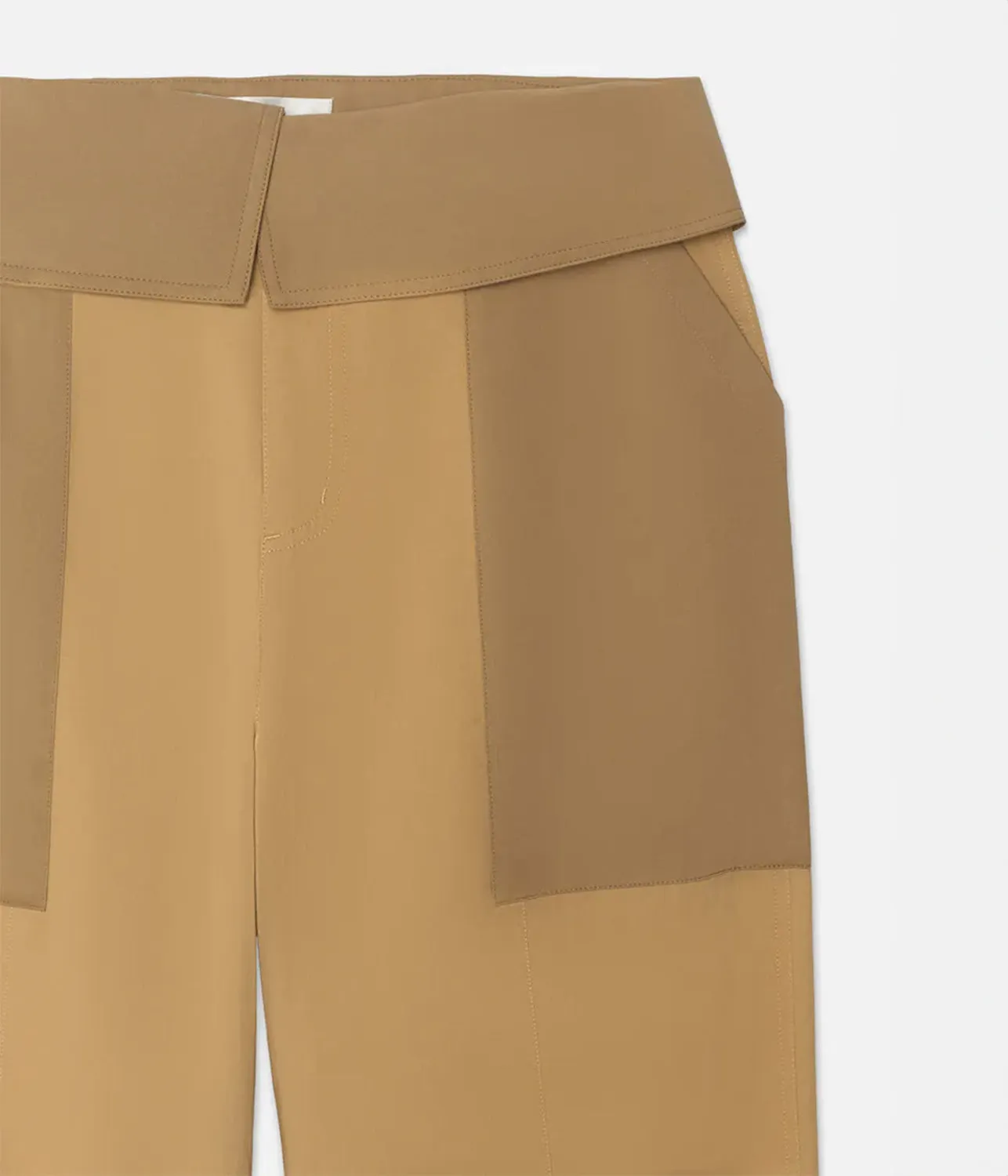 FOLD OVER TROUSER- LIGHT TAN