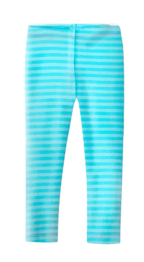 Girls Soft Stripe Leggings  | Turquoise