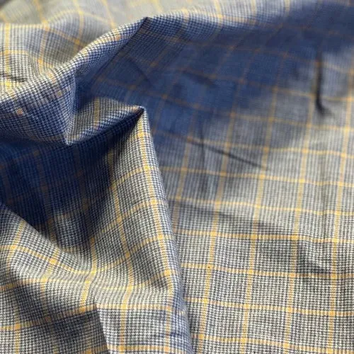 Gold/Navy | Civilian Plaid Shirting - SKU 7111A #S183