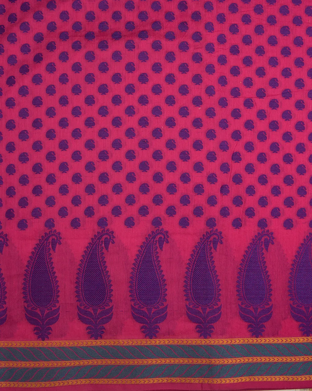 Jacquard Border Chanderi Fabric