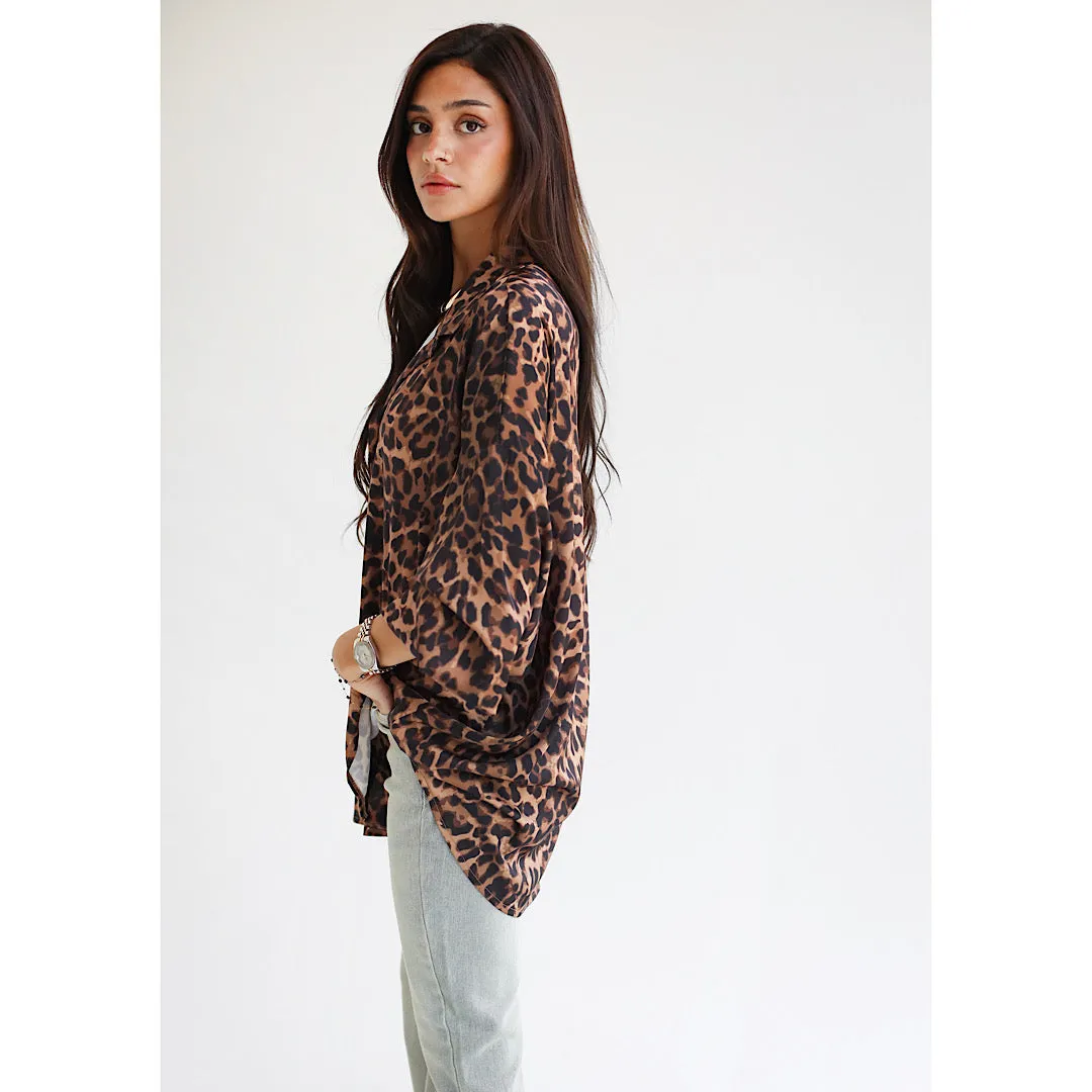 Leopard oversized shirt