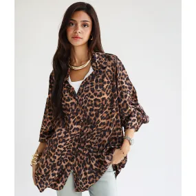 Leopard oversized shirt