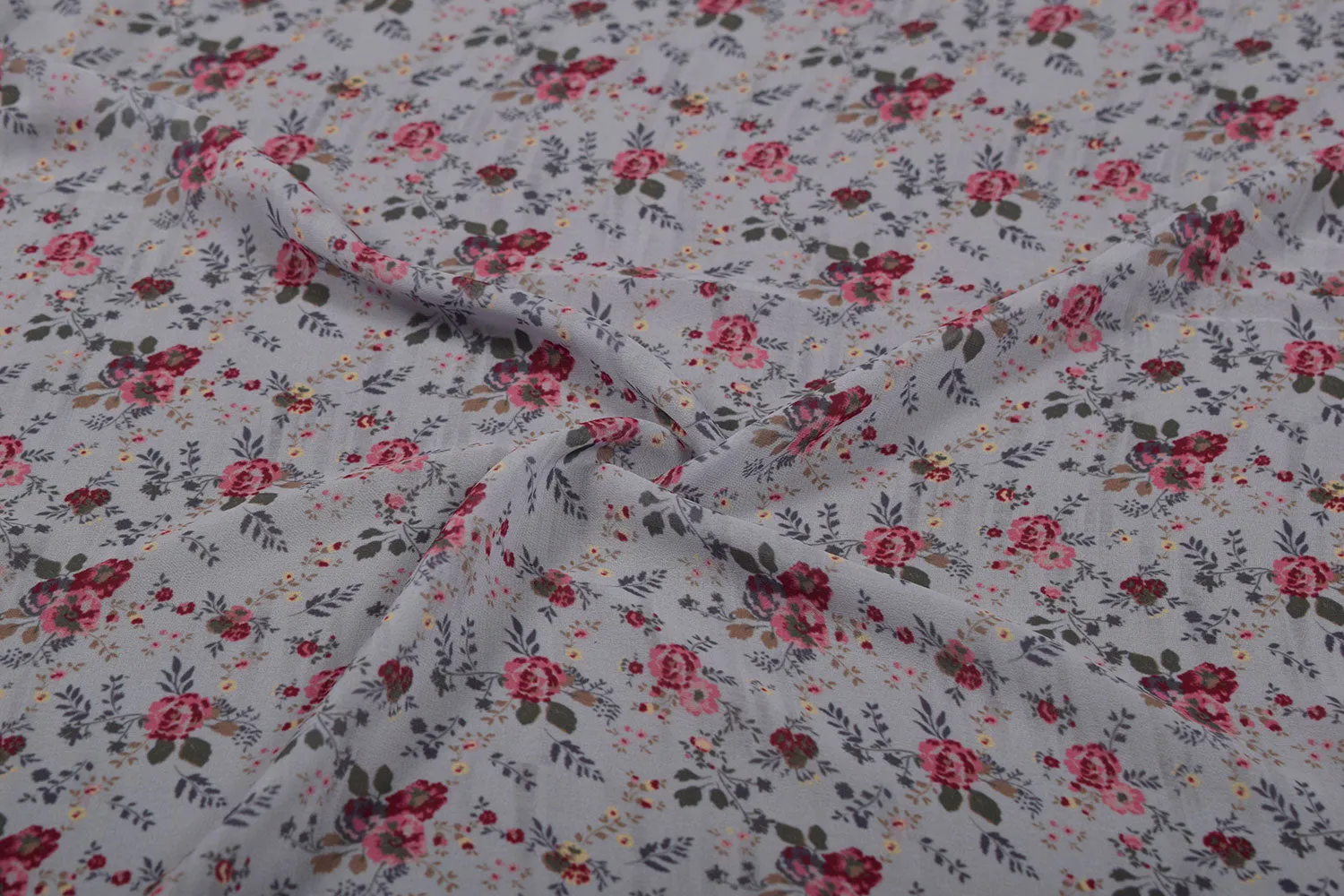 Light Grey Printed Georgette Fabric