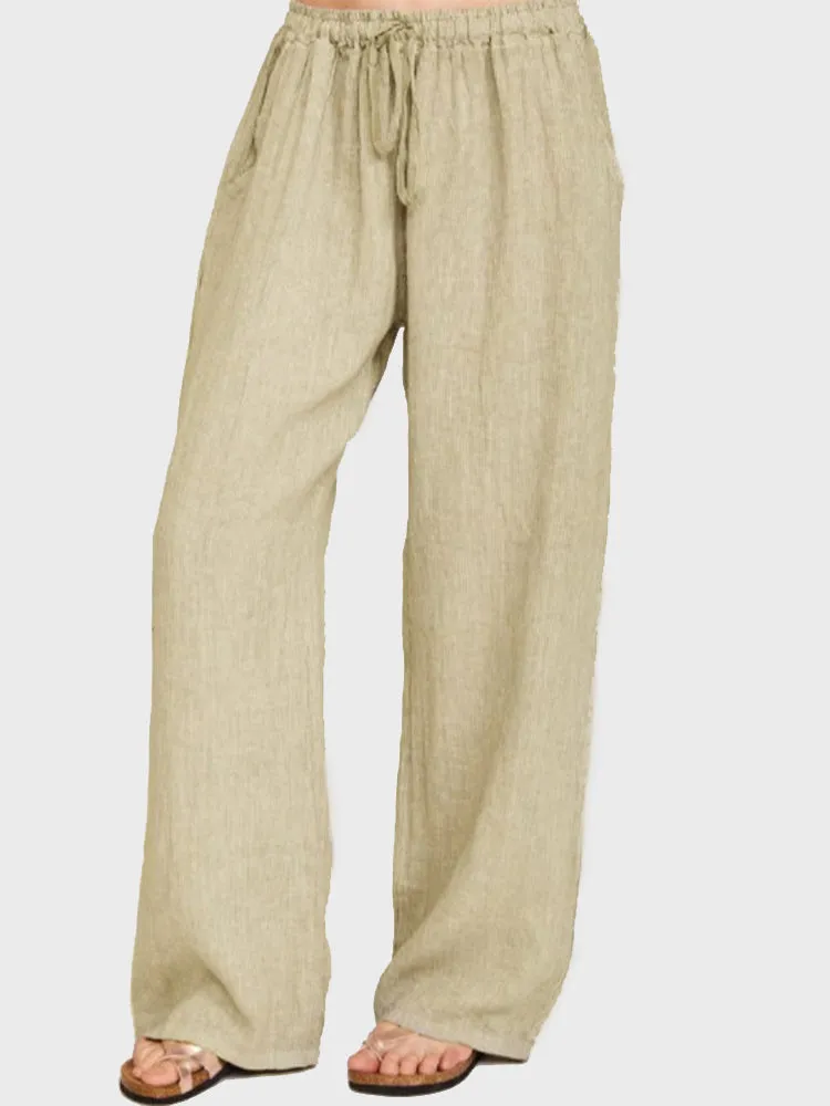 Loose Cotton Linen Trousers