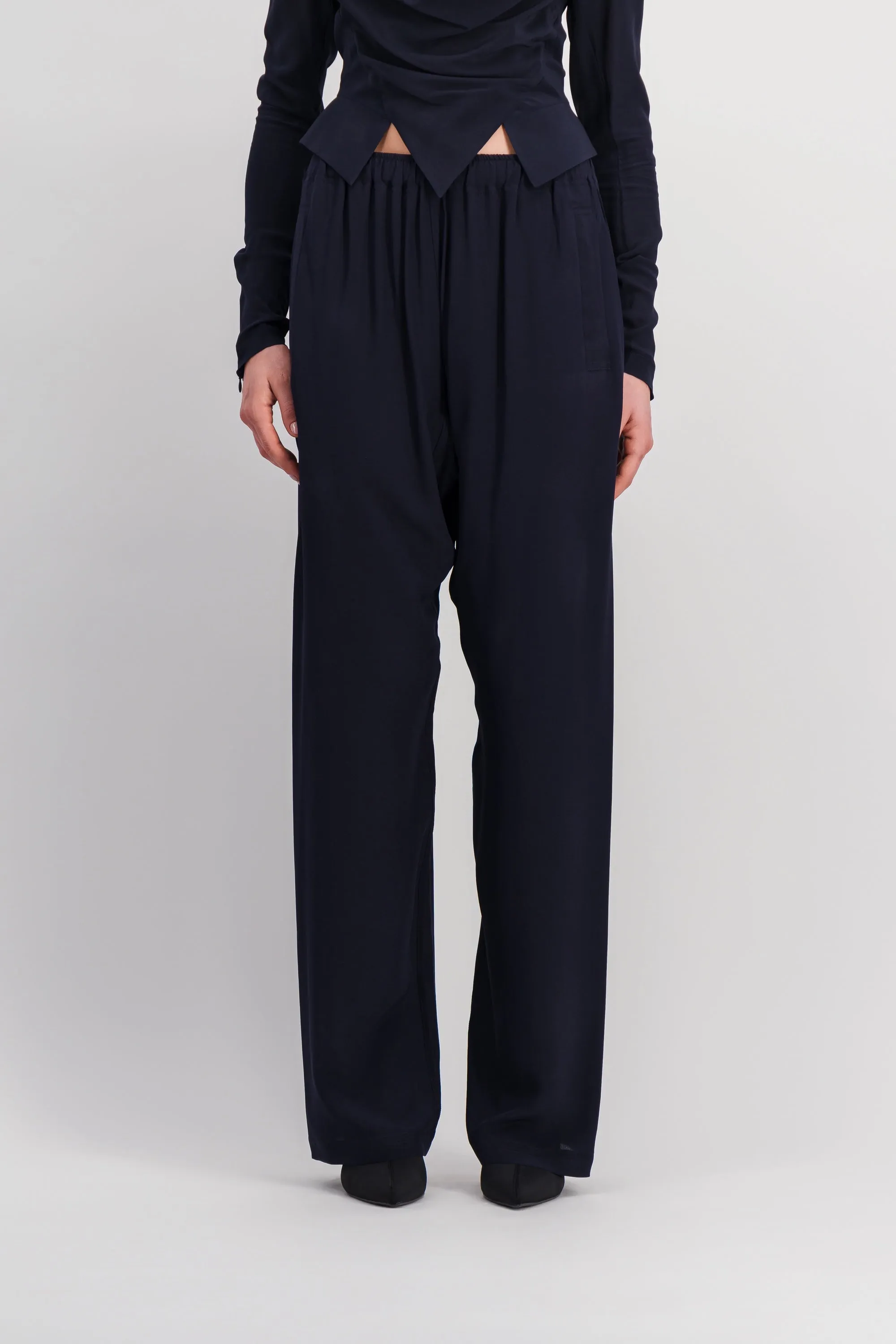 Loose pleated sarouel pants