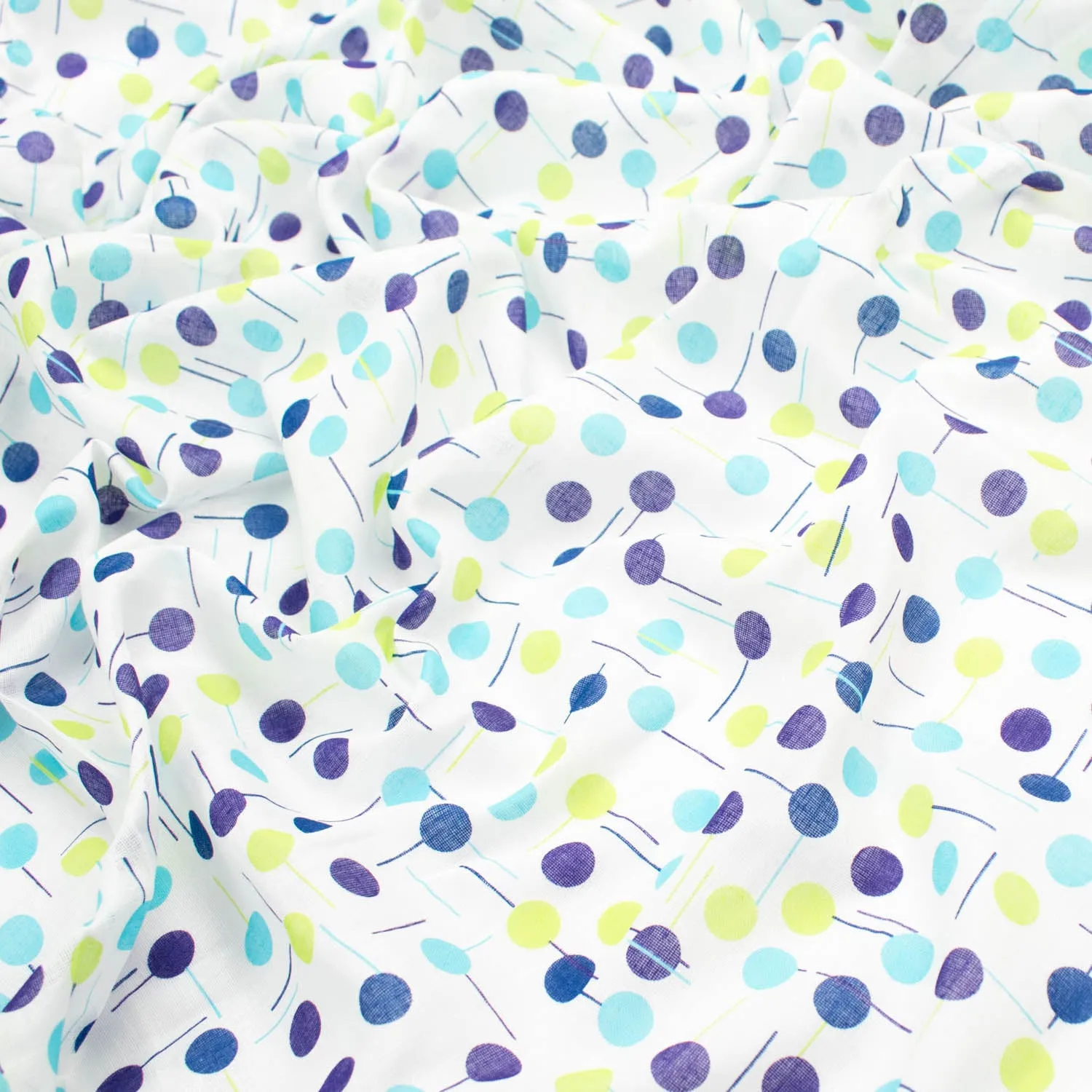 Multi-Color Dots Poly Printed Voile