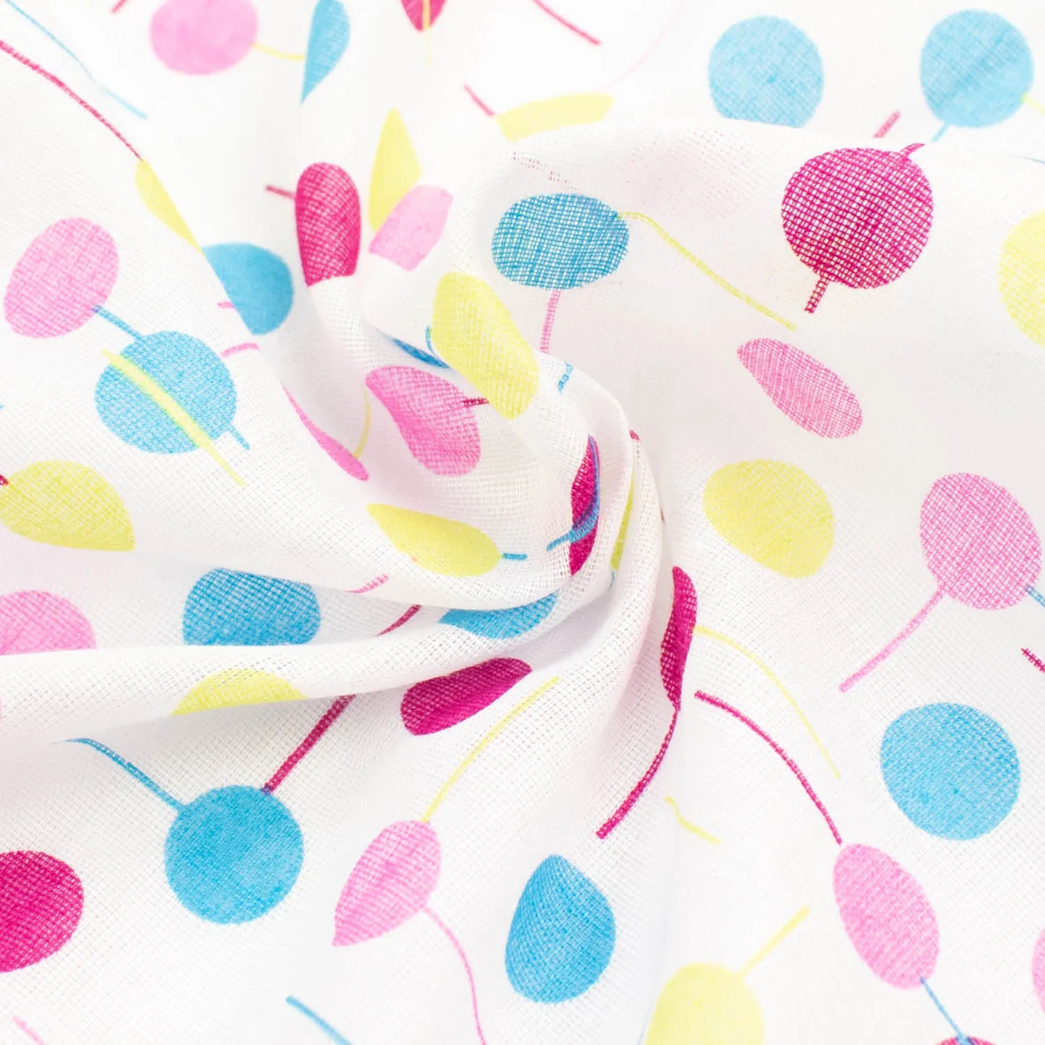 Multi-Color Dots Poly Printed Voile