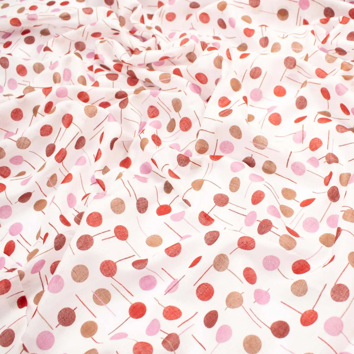 Multi-Color Dots Poly Printed Voile