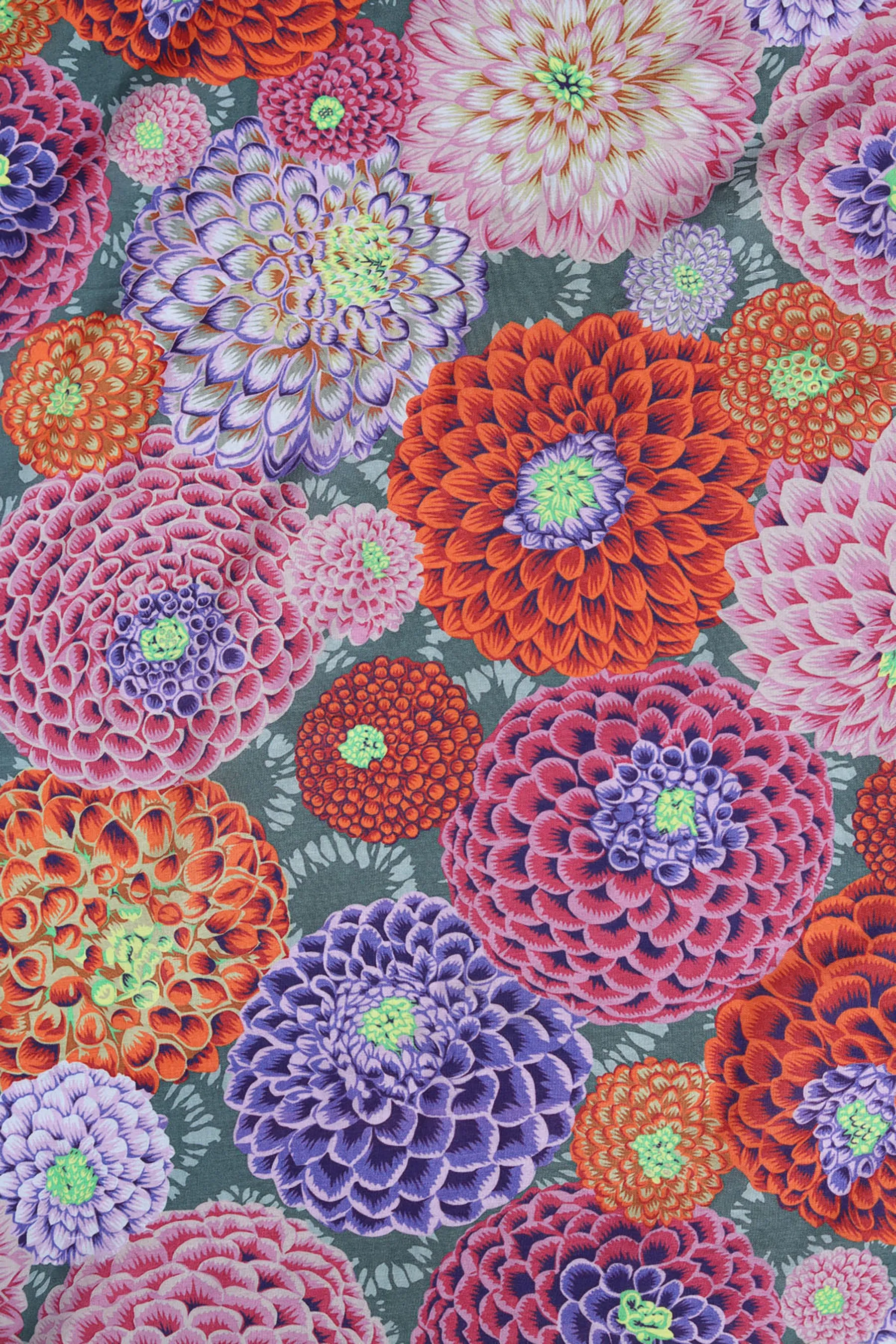 Multicolor Cheerful Floral Printed Silk Fabric