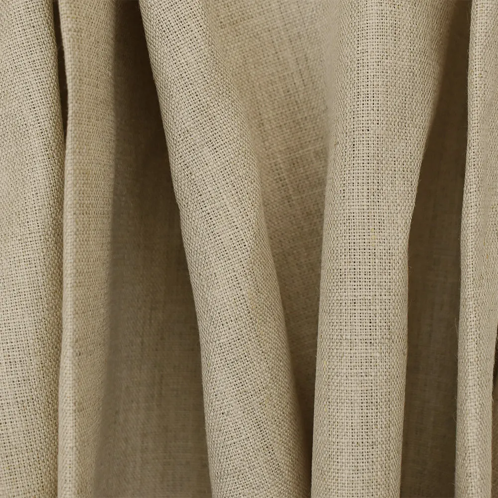 Natural Beige Spence Bryson Solid Slub Texture Irish Linen Woven Fabric