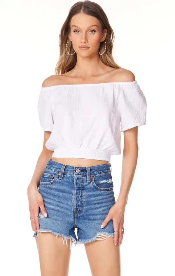 Off Shoulder Gauze Top