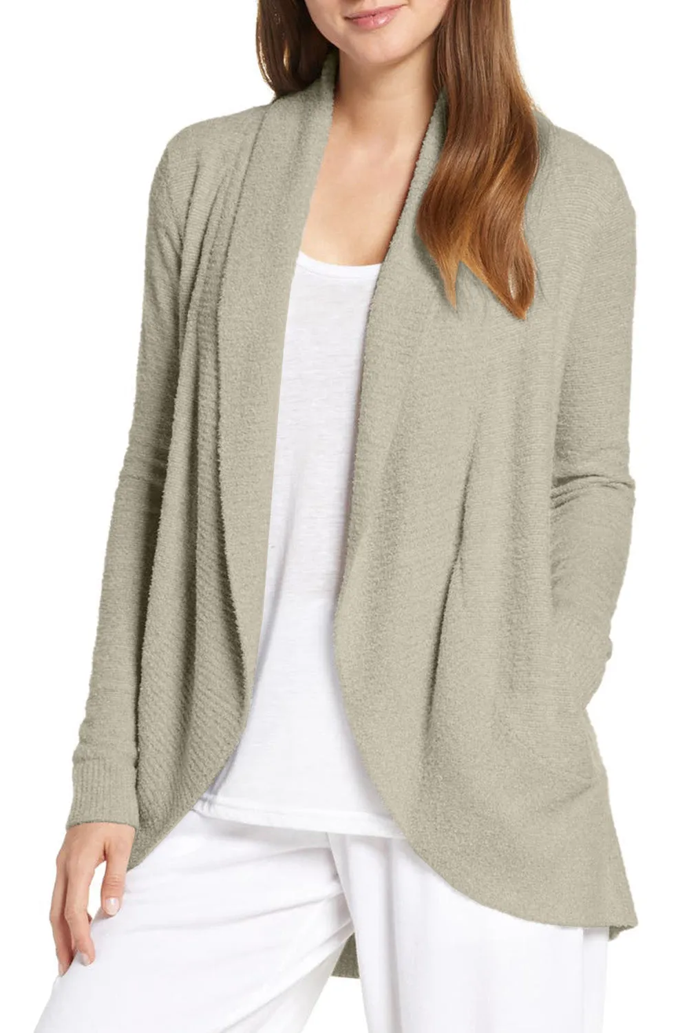 Open Front Shawl Neckline Cardigan