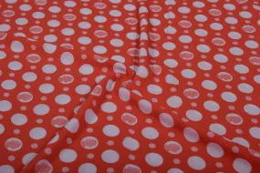 Orange & White Bubble Georgette Fabric