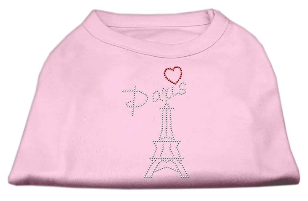 Paris Rhinestone Shirts Light Pink L (14)