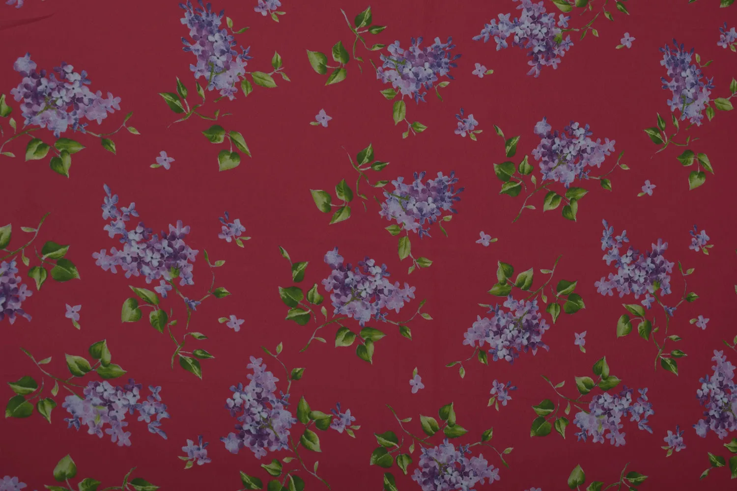 Plum Red Printed Georgette Fabric