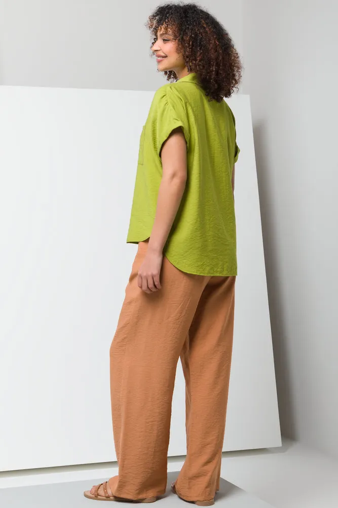 Polyvisc Sslv Shirt One Pkt Chartreuse