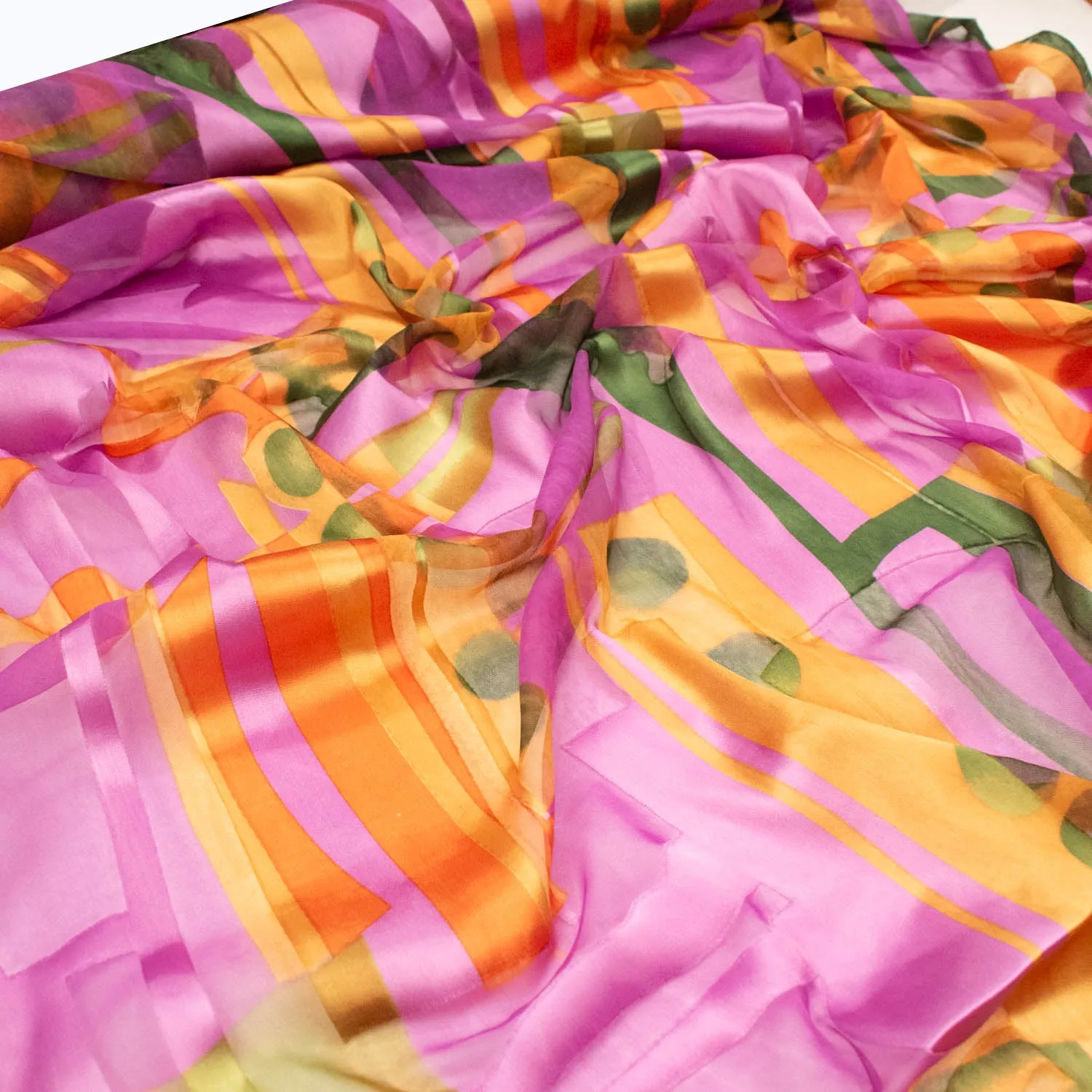 Printed Burnout Silk Chiffon