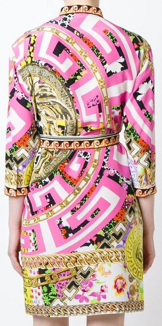 'Psychedelic' Medusa Print Shirt Dress