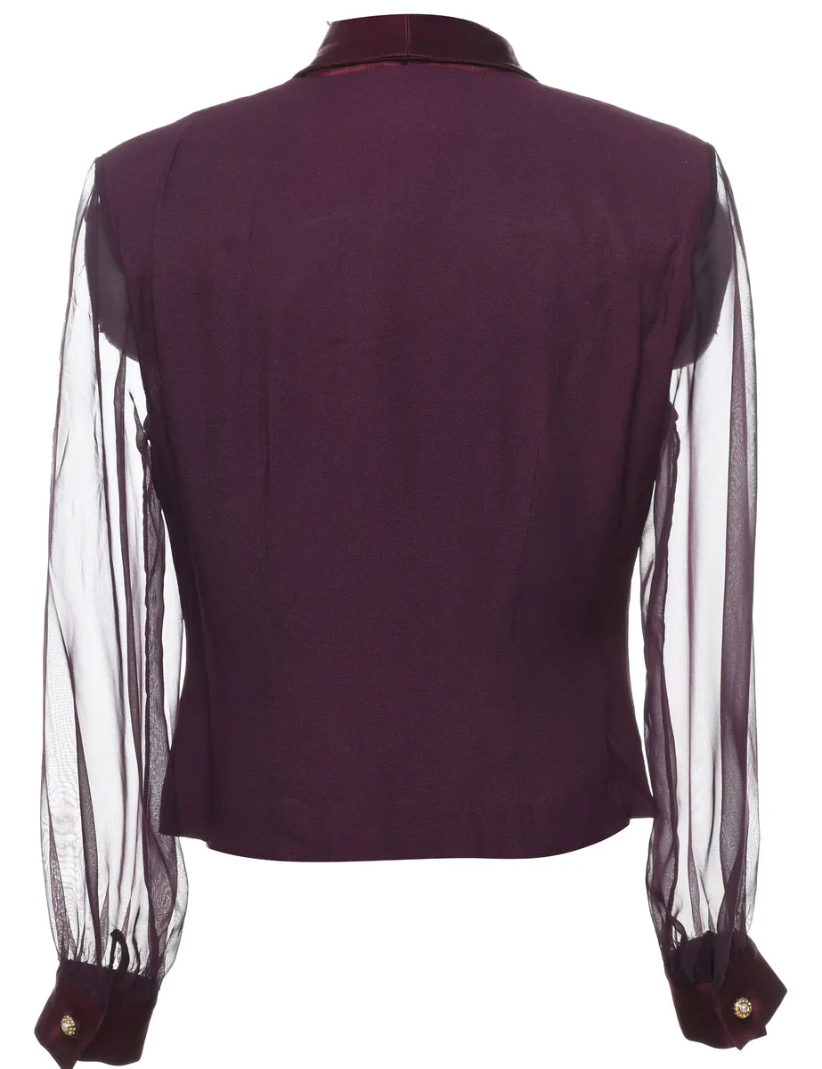 Purple Sheer Evening Jacket - M