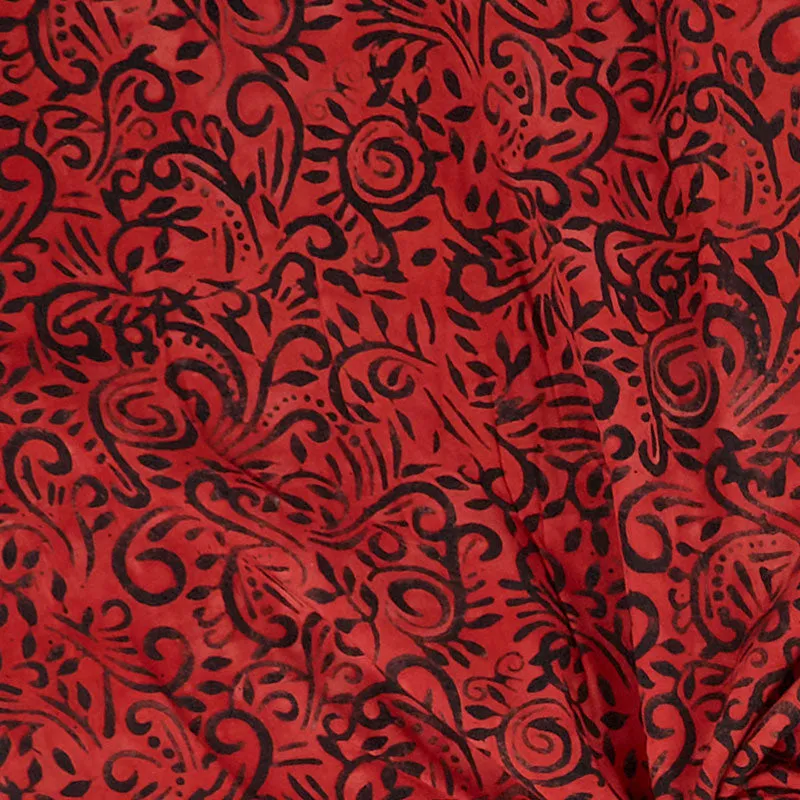 Rayon Batik Prints - Azalea Black Phoenix Rayon Batik Fabric