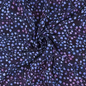 Rayon Batik Prints - Deep Wisteria Gardenista Vine Rayon Batik Fabric