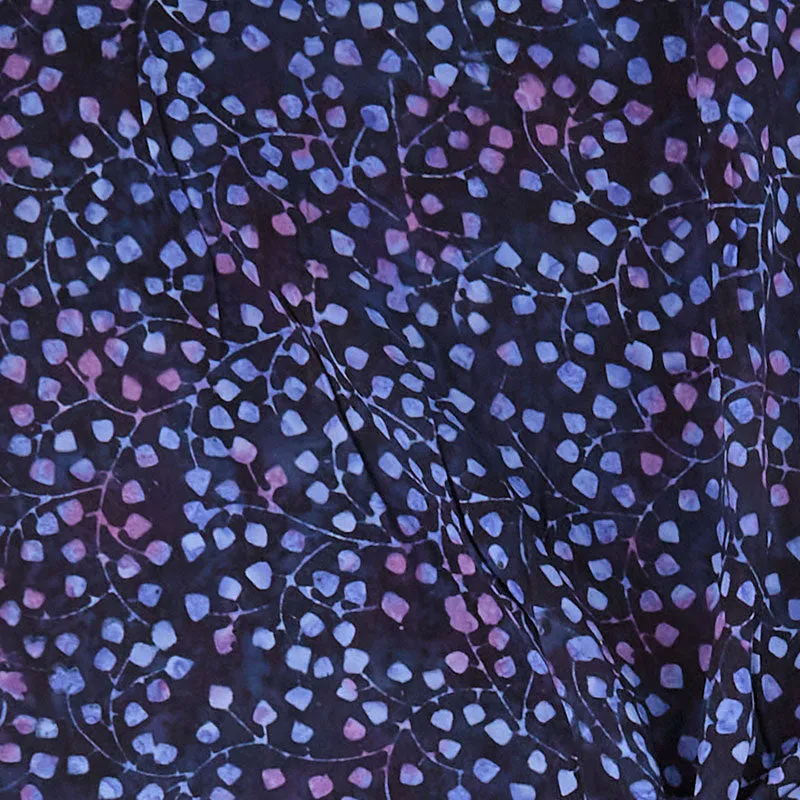 Rayon Batik Prints - Deep Wisteria Gardenista Vine Rayon Batik Fabric