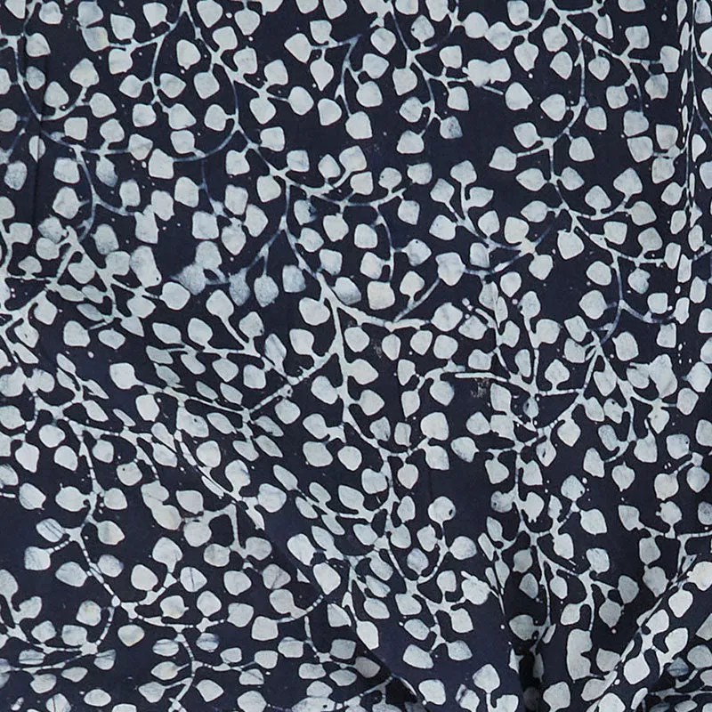 Rayon Batik Prints - True Indigo Gardenista Vine Rayon Batik Fabric