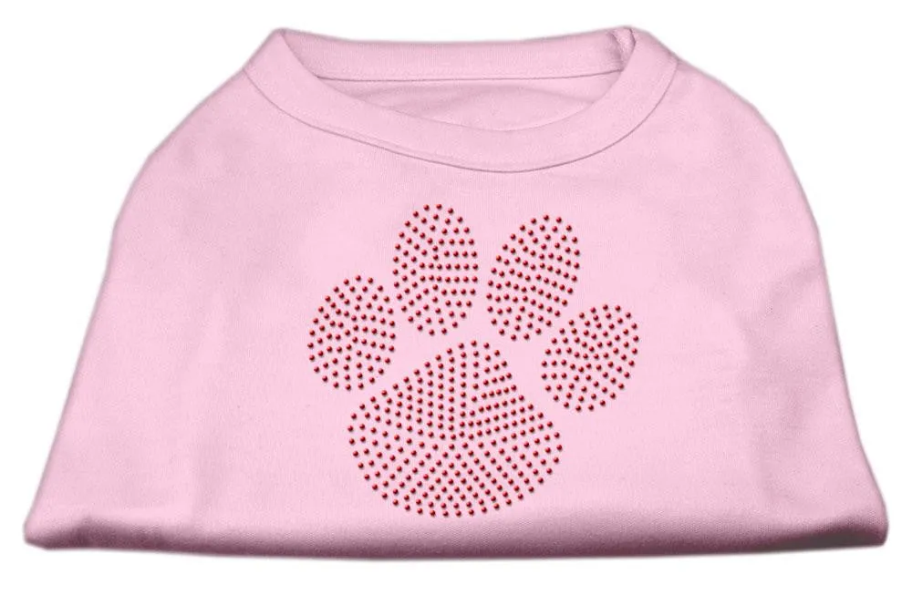 Red Paw Rhinestud Shirts Light Pink L (14)