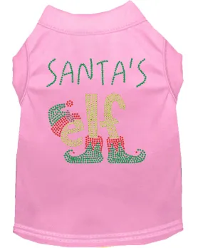 Santa's Elf Rhinestone Dog Shirt Light Pink Xl (16)