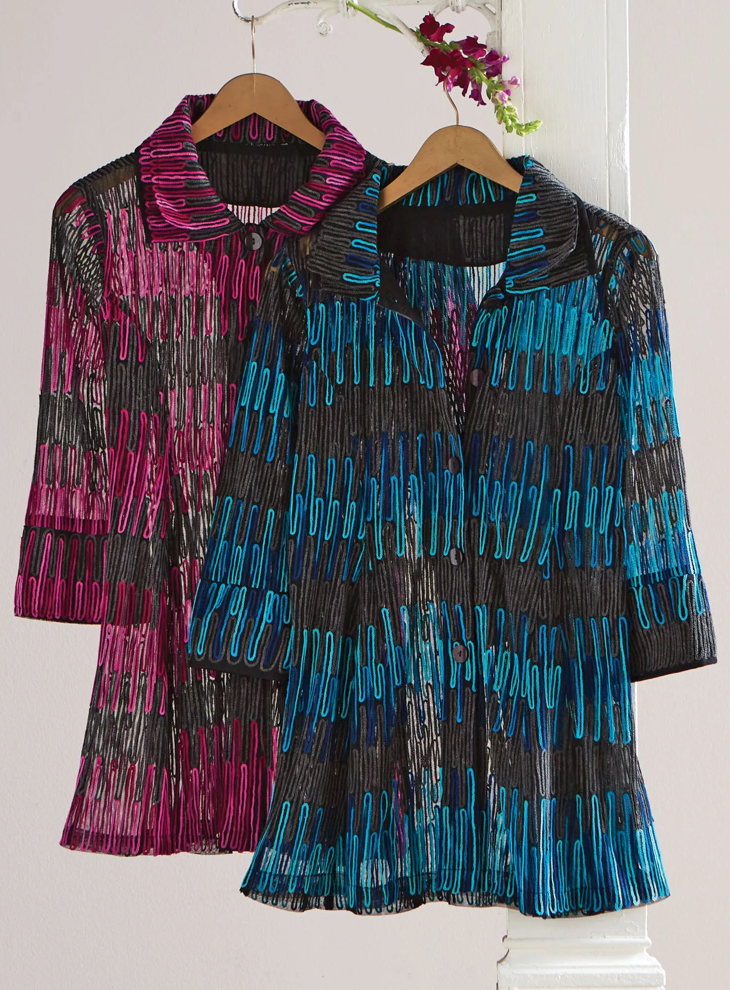 Sheer Zigzag Soutache Jacket