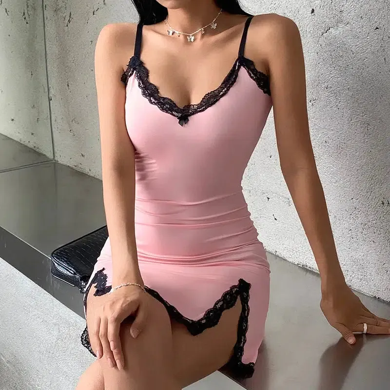 Soft Girl Slit Mini Dress