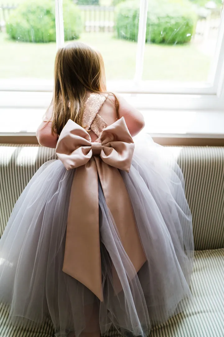 Soft Sparkle Crystal Bow Dress