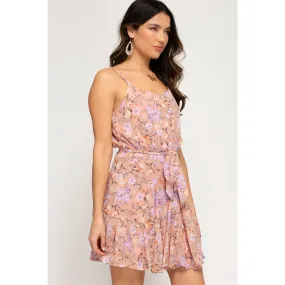 Tie Waist Floral Dress