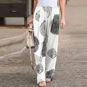 TILDA RETRO PRINT PANTS WHITE