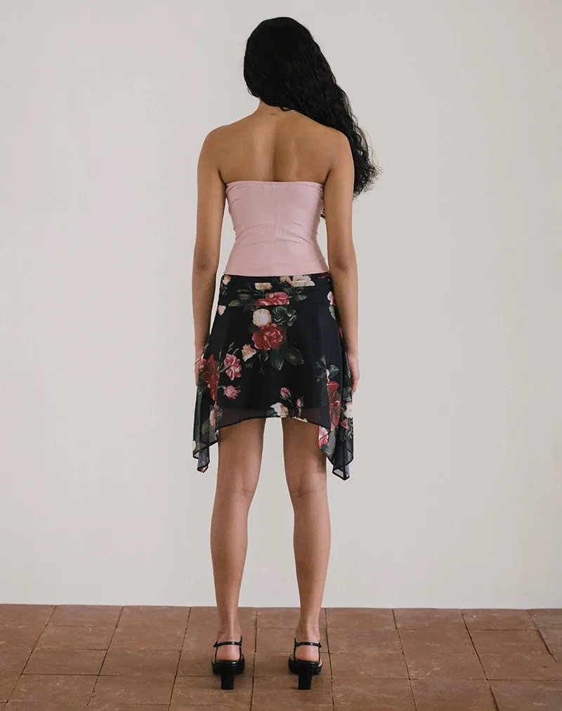 Tyler Skirt in Renaissance Rose Black