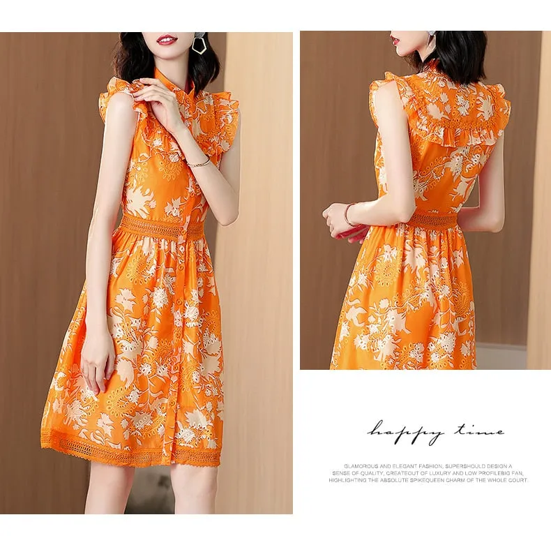 Waist Hugging Printed Dresses