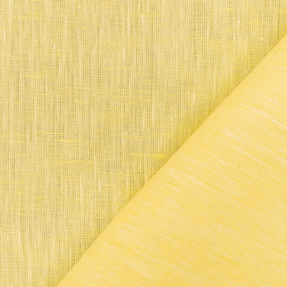 Yellow-White Spence Bryson Solid Slub Texture Irish Linen Woven Fabric